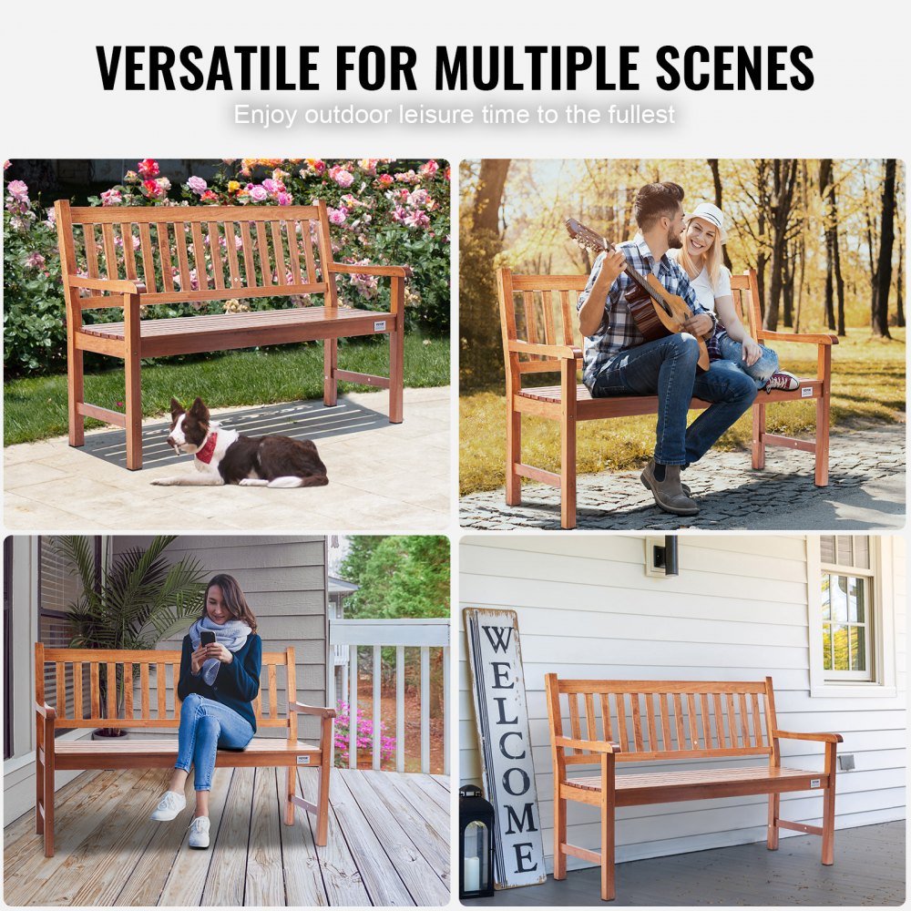 YQ-062 - 50” Solid Wood Outdoor Bench for 1-3 People
