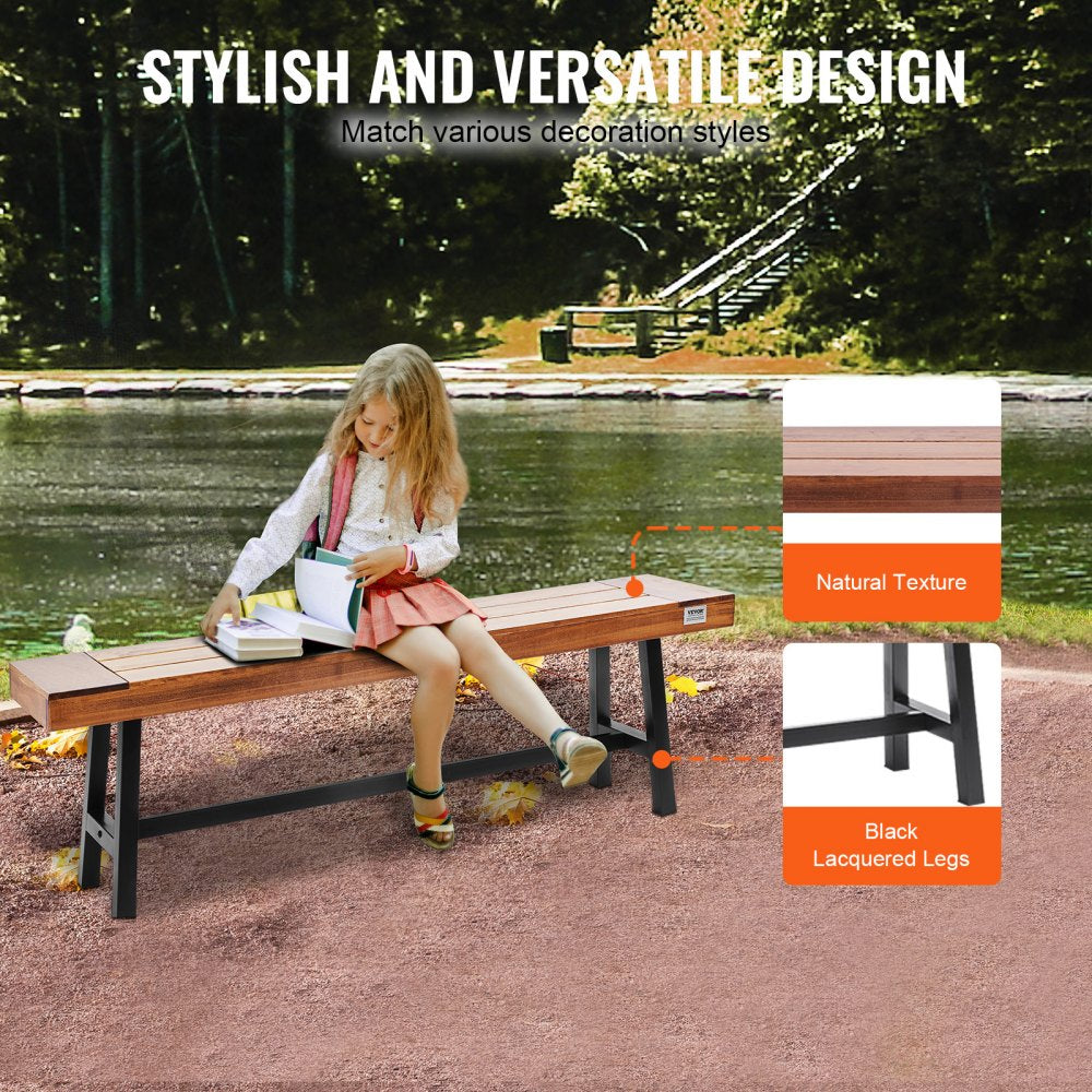 YQ-HC4003 - 63" Solid Wood Outdoor Bench, Holds 500 lbs, Easy Assembly