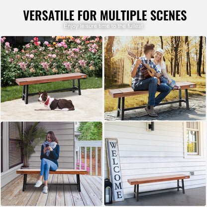 YQ-HC4003 - 63" Solid Wood Outdoor Bench, Holds 500 lbs, Easy Assembly