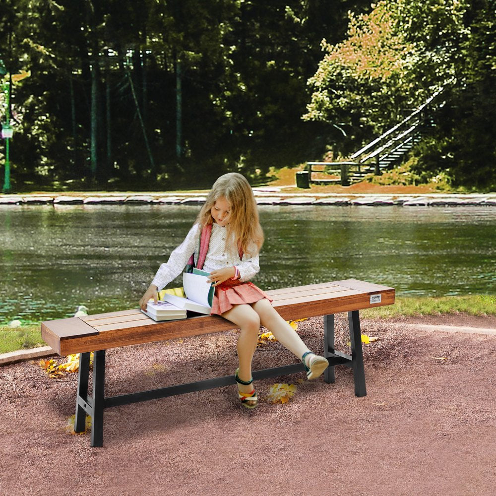 YQ-HC4003 - 63" Solid Wood Outdoor Bench, Holds 500 lbs, Easy Assembly