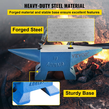 010790381419 - 22 lbs Steel Anvil with Dual Horns for Metalworking Tasks