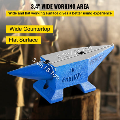 010790381419 - 22 lbs Steel Anvil with Dual Horns for Metalworking Tasks