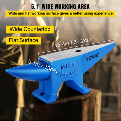 010636870210 - 110 lbs Steel Anvil with Dual Horns and Punching Holes