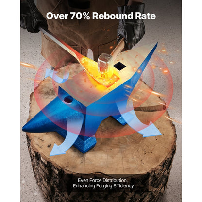 010573786103 - Durable 132Lbs Cast Steel Single Horn Anvil for Metalworking