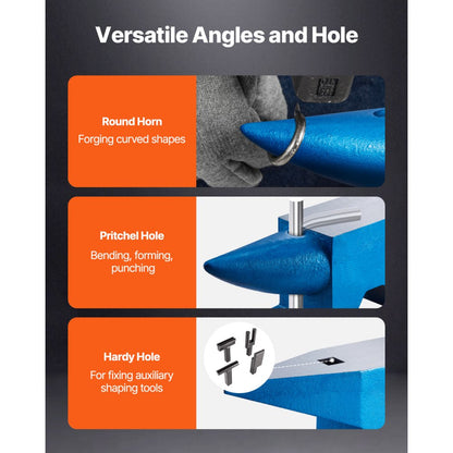 010573786103 - Durable 132Lbs Cast Steel Single Horn Anvil for Metalworking