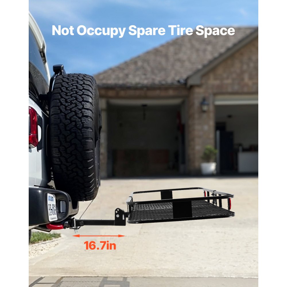 GJ0082 - Heavy-Duty 500lb Hitch Cargo Carrier with Reflectors