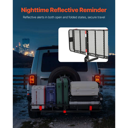 GJ0082 - Heavy-Duty 500lb Hitch Cargo Carrier with Reflectors