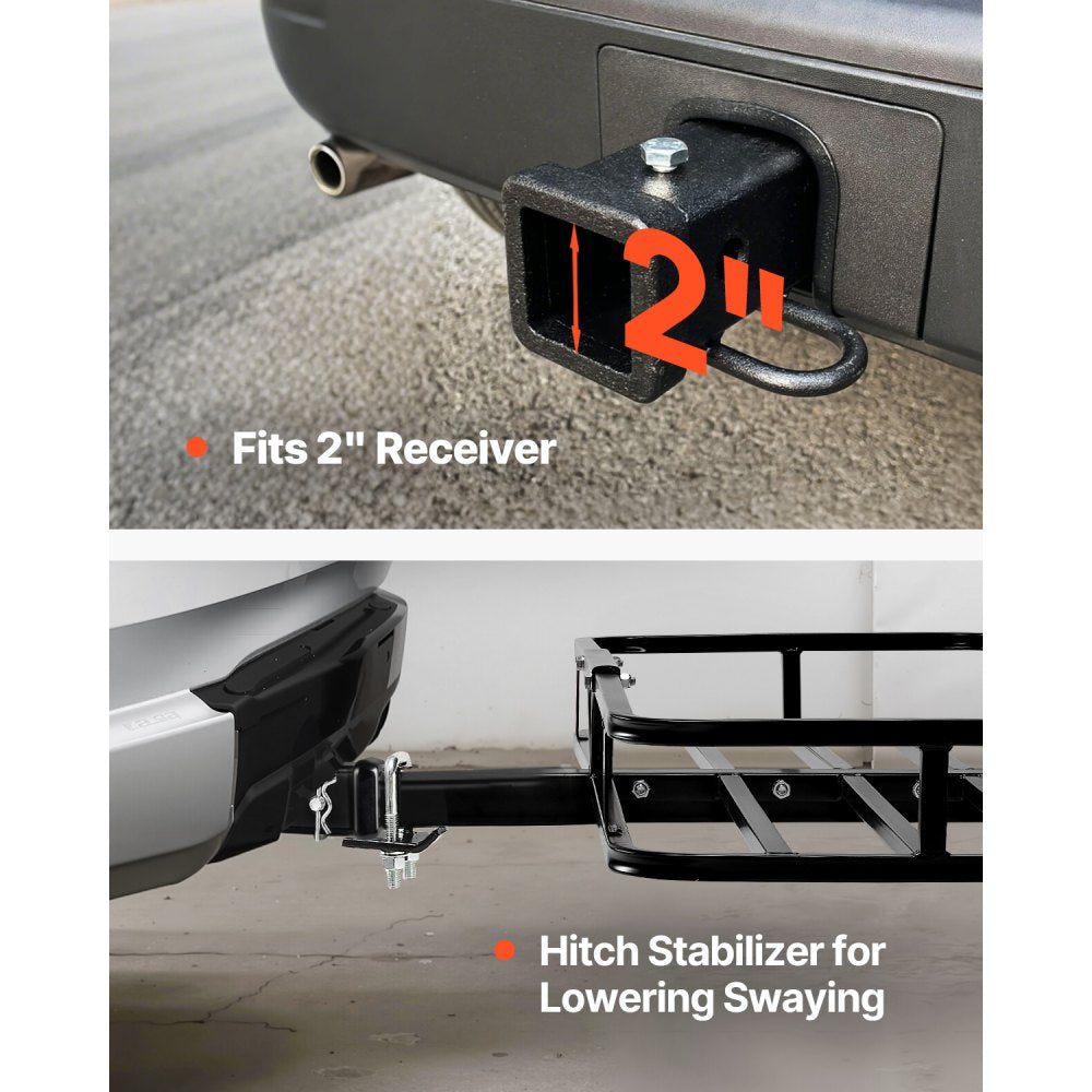 JAWJCP10015 - Heavy-Duty Steel Hitch Cargo Carrier for 500lbs Capacity