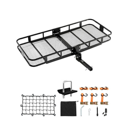 GJ0085 - 70x30 Heavy-Duty Hitch Cargo Carrier with Ratchet Straps