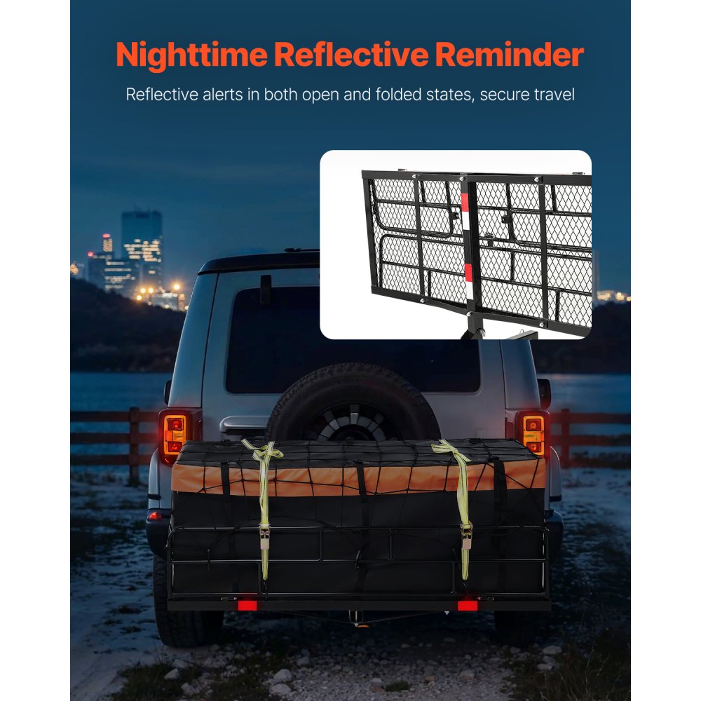 GJ0019 - 60x24" Heavy-Duty Hitch Cargo Carrier with Waterproof Bag