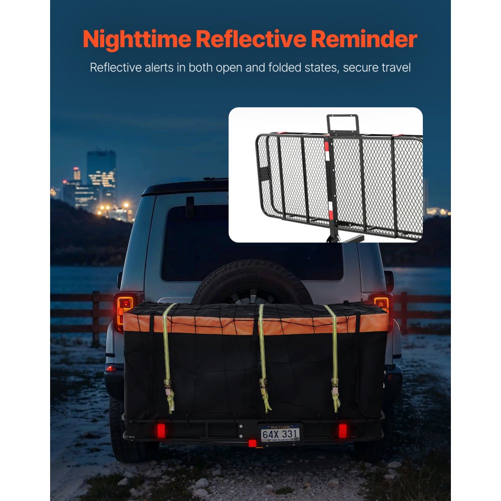 GJ0084 - 500 lbs Heavy-Duty Hitch Cargo Carrier with Waterproof Bag