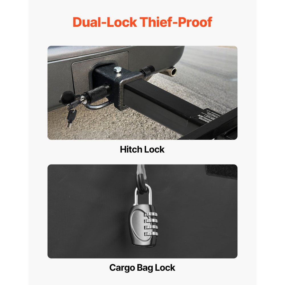 GJ0083 - 60x20" Heavy-Duty Folding Hitch Cargo Carrier with Accessories