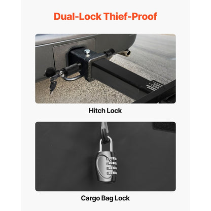 GJ0083 - 60x20" Heavy-Duty Folding Hitch Cargo Carrier with Accessories