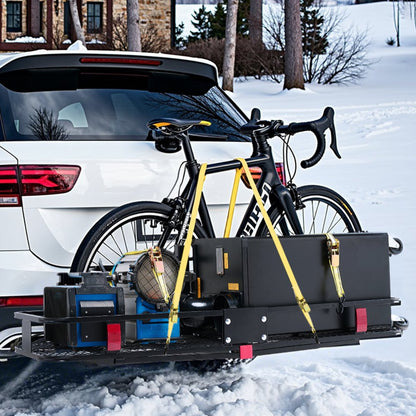 GJ0083 - 60x20" Heavy-Duty Folding Hitch Cargo Carrier with Accessories