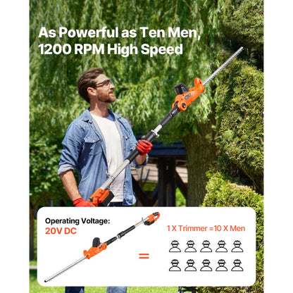 M0E-19ET-510 - 20" Telescoping Cordless Hedge Trimmer with 1200RPM Motor
