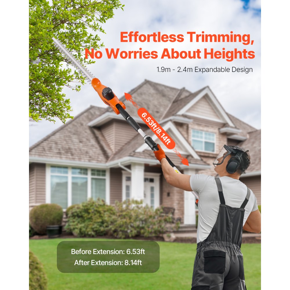M0E-19ET-510 - 20" Telescoping Cordless Hedge Trimmer with 1200RPM Motor