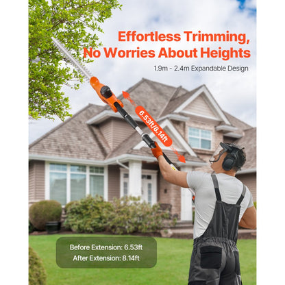 M0E-19ET-510 - 20" Telescoping Cordless Hedge Trimmer with 1200RPM Motor