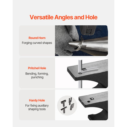 GZJ24 - Durable 25lbs Cast Steel Anvil, 12.3x2.5in Forging Surface