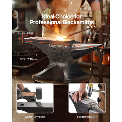 GZJ110 - 110lbs Cast Steel Anvil with Single Horn and High Rebound Rate