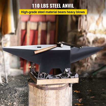110BLACK - 110 lbs Cast Steel Anvil, 23" x 6.5", Ideal for Metalworking