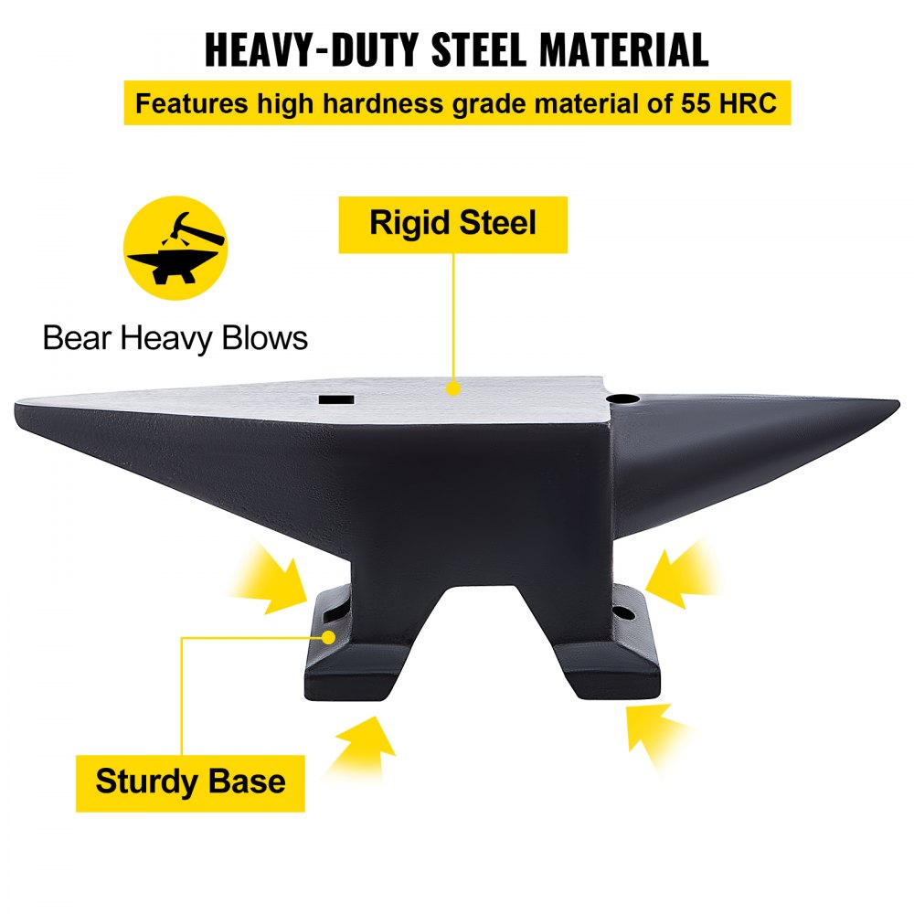 110BLACK - 110 lbs Cast Steel Anvil, 23" x 6.5", Ideal for Metalworking