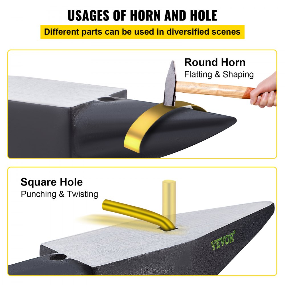 110BLACK - 110 lbs Cast Steel Anvil, 23" x 6.5", Ideal for Metalworking