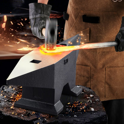 132BLACK - Durable 132 lbs Cast Iron Anvil for Metalworking and Forging