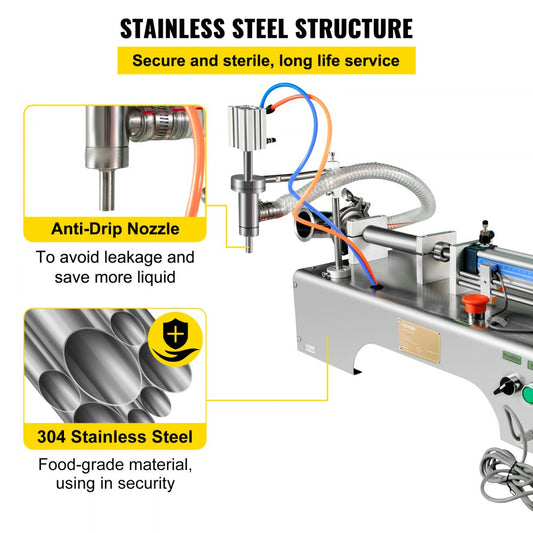 GZJ50-500ML - 50-500ml Pneumatic Liquid Filler for Accurate Filling