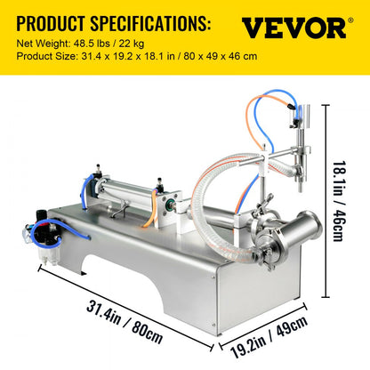 GZJ50-500ML - 50-500ml Pneumatic Liquid Filler for Accurate Filling