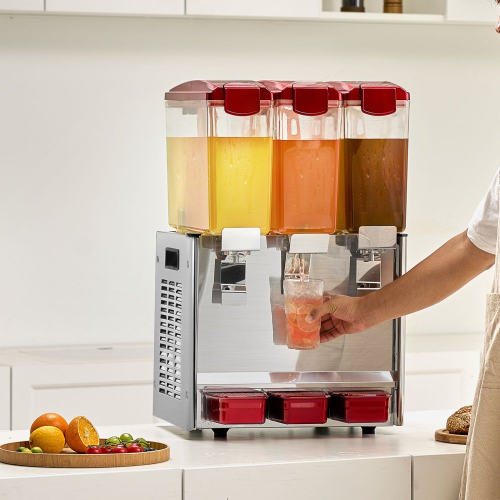 LYJ10LX3 - 10L Triple Tank Beverage Dispenser with Cooling and Stirring Features