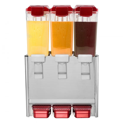 LYJ10LX3 - 10L Triple Tank Beverage Dispenser with Cooling and Stirring Features