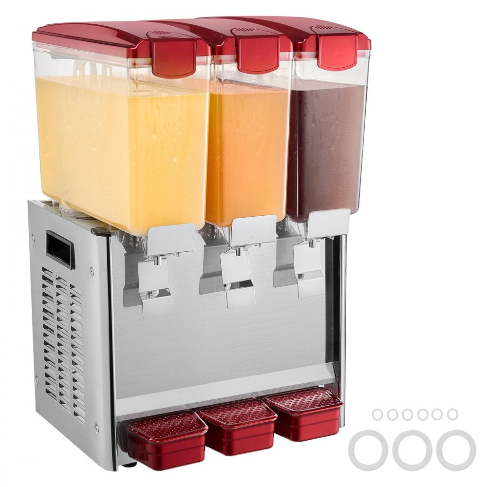 LYJ10LX3 - 10L Triple Tank Beverage Dispenser with Cooling and Stirring Features