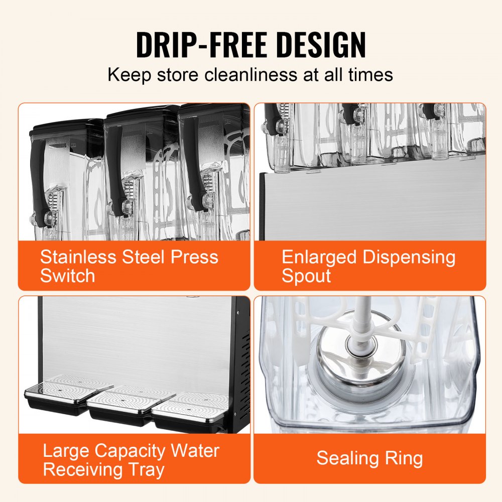 LYJ12LX3 - 12L Triple Tank Drink Dispenser for Cold Juices & Mixes