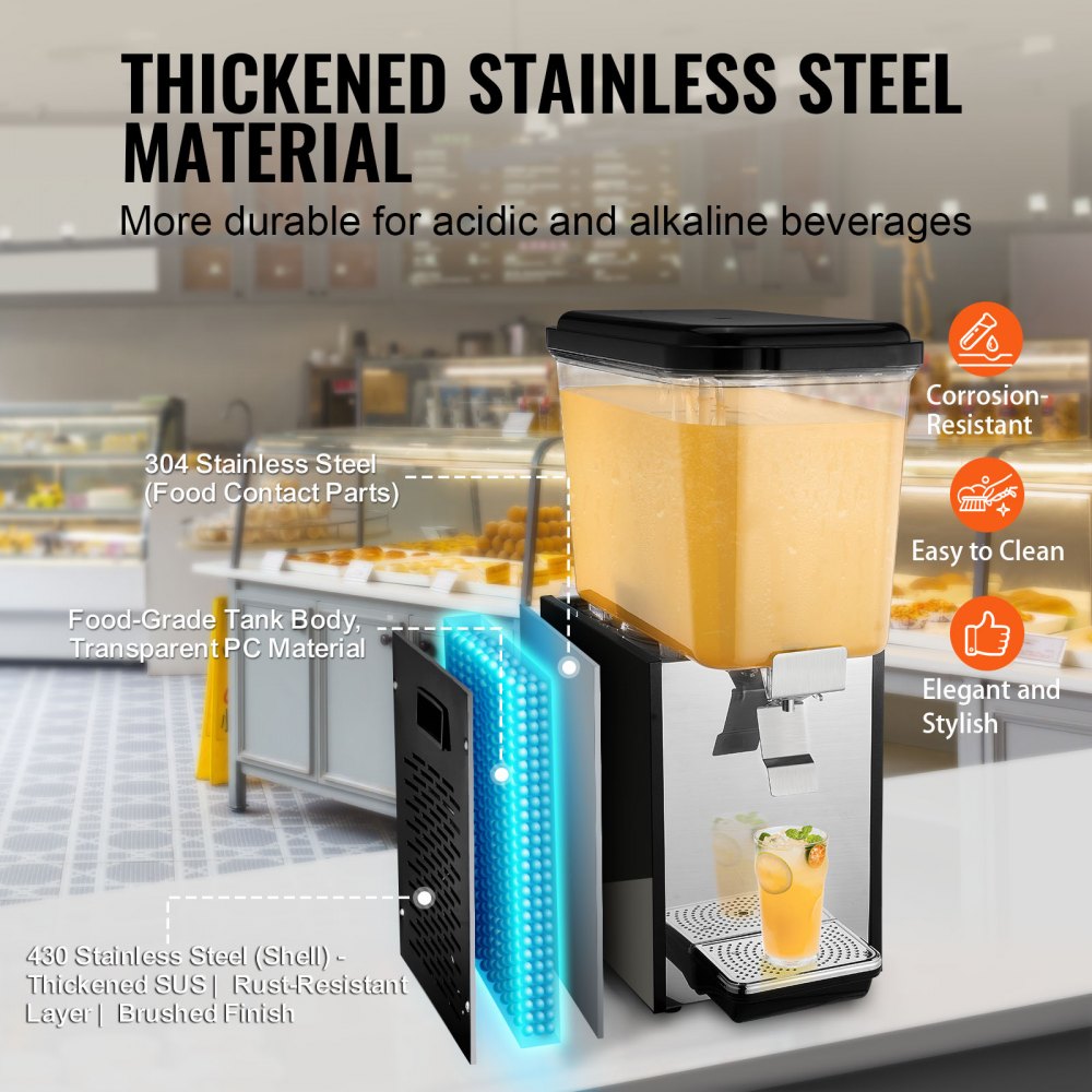 LYJ18LX1 - 18L VEVOR Beverage Dispenser with 360° Mixing Blade