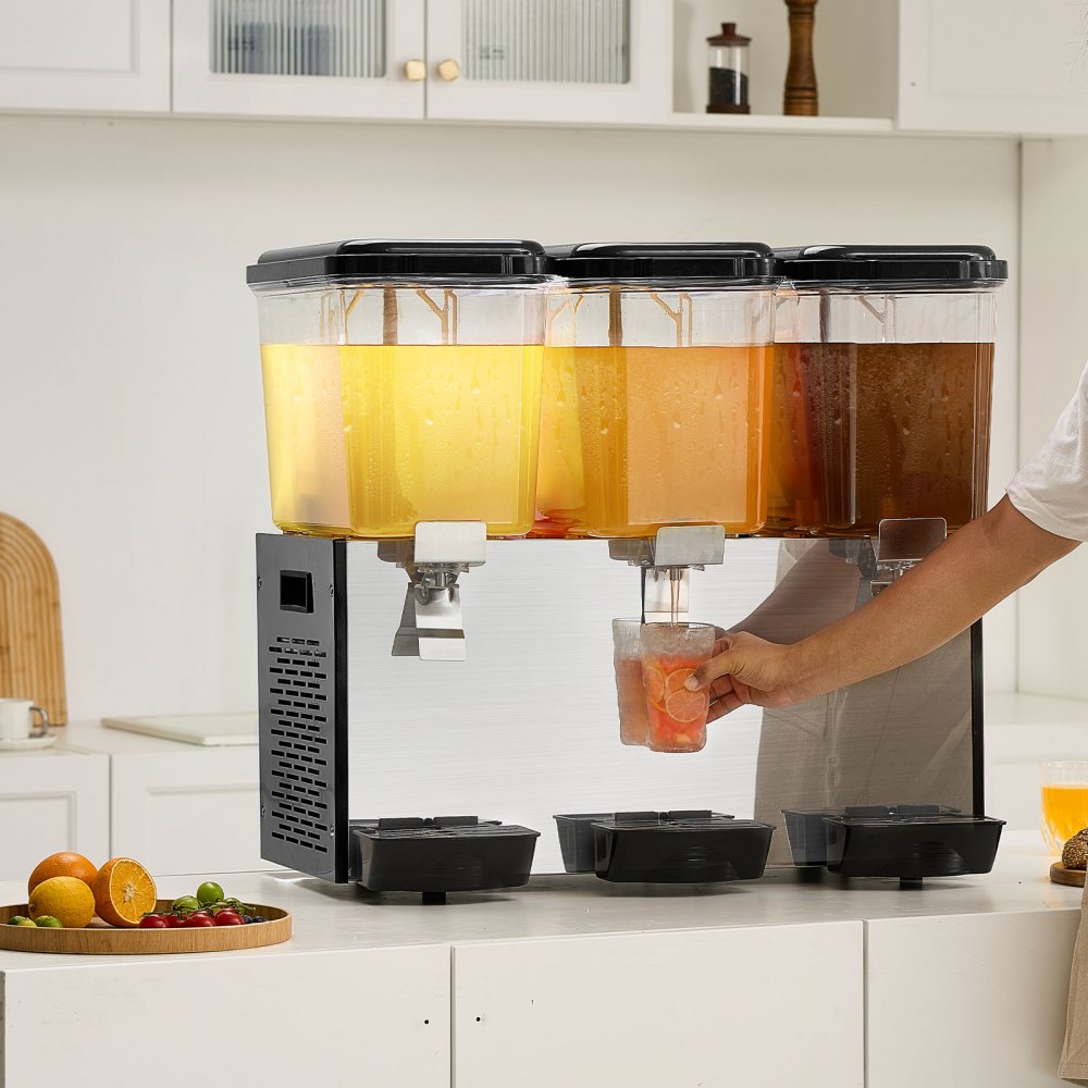 LYJ18LX3 - 18L VEVOR 3-Tank Commercial Cold Juice Dispenser