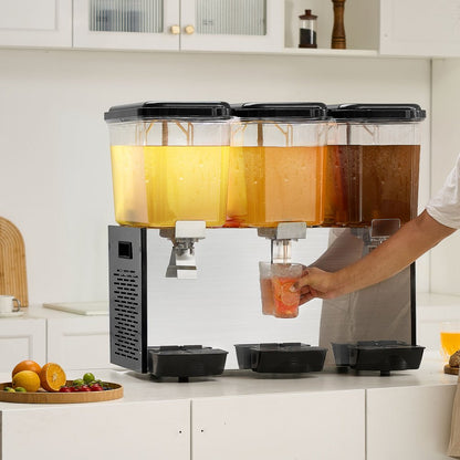 LYJ18LX3 - 18L VEVOR 3-Tank Commercial Cold Juice Dispenser
