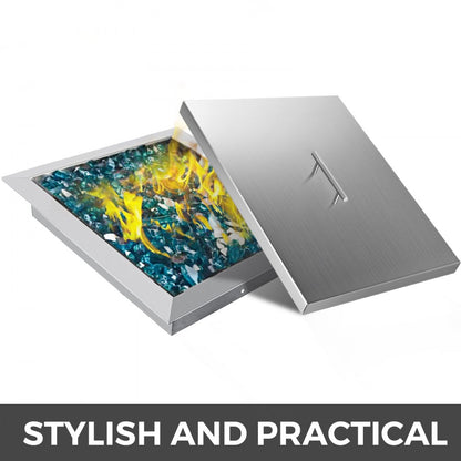 010581630885 - 27" Stainless Steel Fire Pit Lid with Handle for Outdoor Protection