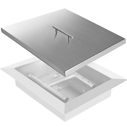 010581630885 - 27" Stainless Steel Fire Pit Lid with Handle for Outdoor Protection