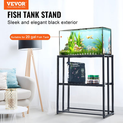 GSSU-FTS011 - 20-Gallon VEVOR Steel Aquarium Stand with 2-Tier Storage