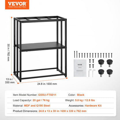GSSU-FTS011 - 20-Gallon VEVOR Steel Aquarium Stand with 2-Tier Storage