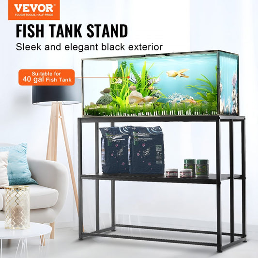 GSSU-FTS012 - 40 Gallon VEVOR Steel Aquarium Stand with 2-Tier Storage
