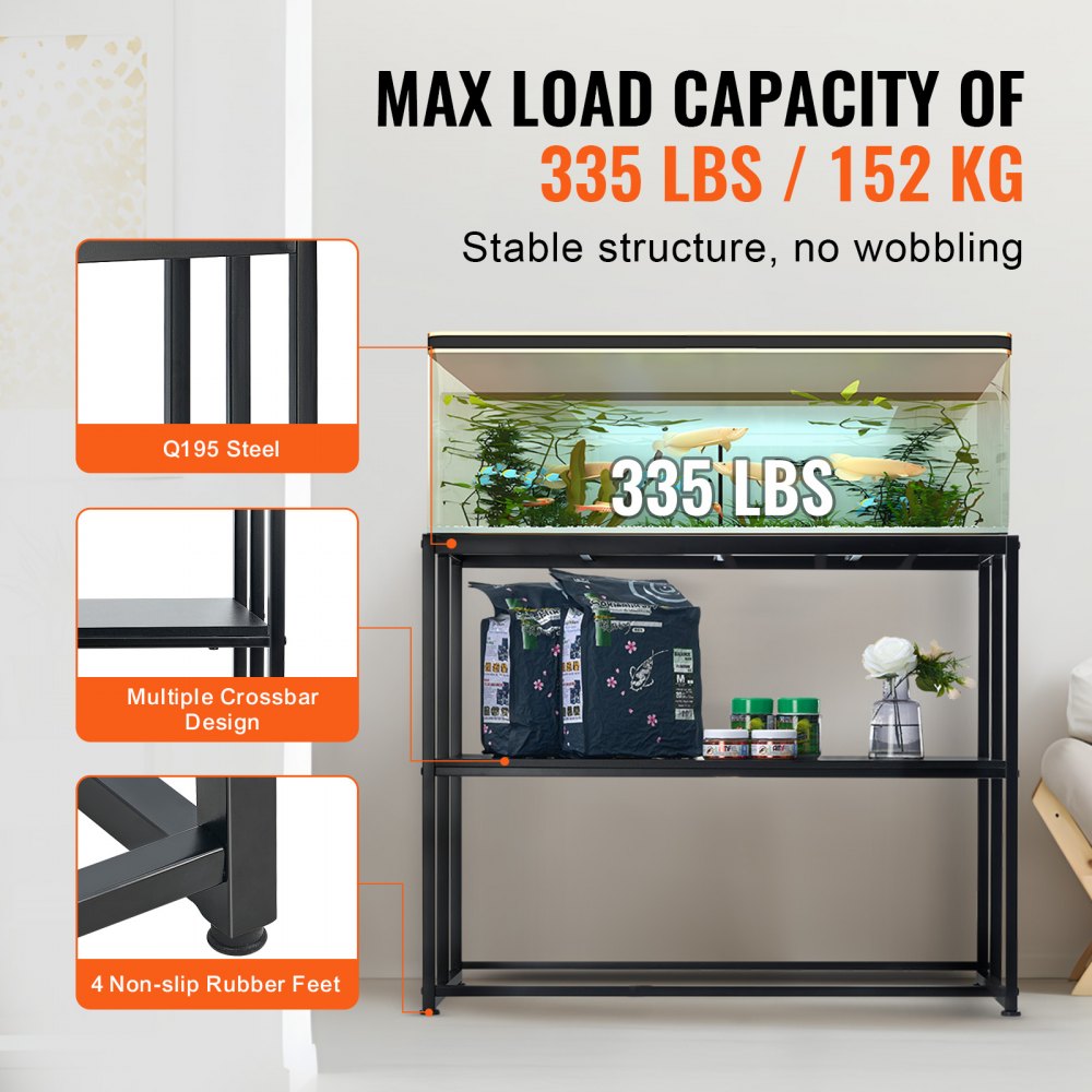 GSSU-FTS012 - 40 Gallon VEVOR Steel Aquarium Stand with 2-Tier Storage