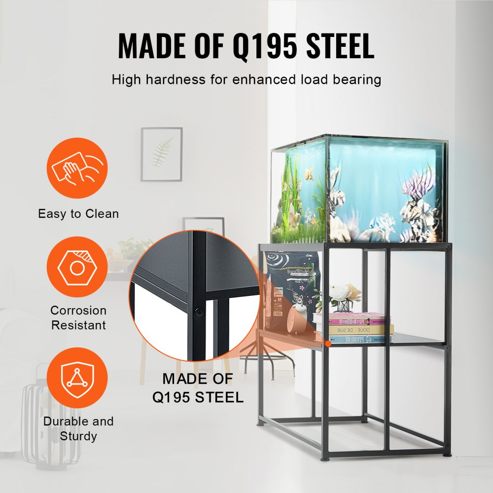 GSSU-FTS012 - 40 Gallon VEVOR Steel Aquarium Stand with 2-Tier Storage