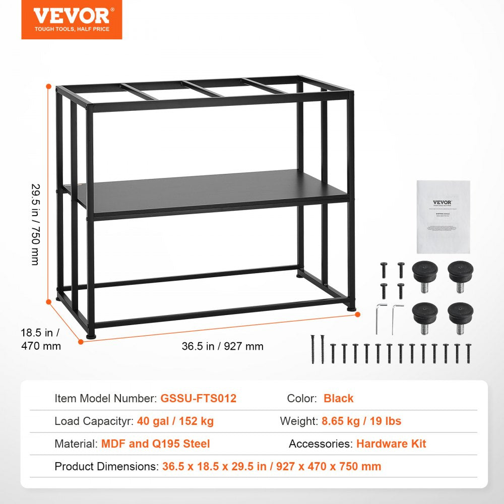 GSSU-FTS012 - 40 Gallon VEVOR Steel Aquarium Stand with 2-Tier Storage