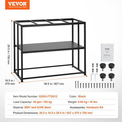 GSSU-FTS012 - 40 Gallon VEVOR Steel Aquarium Stand with 2-Tier Storage