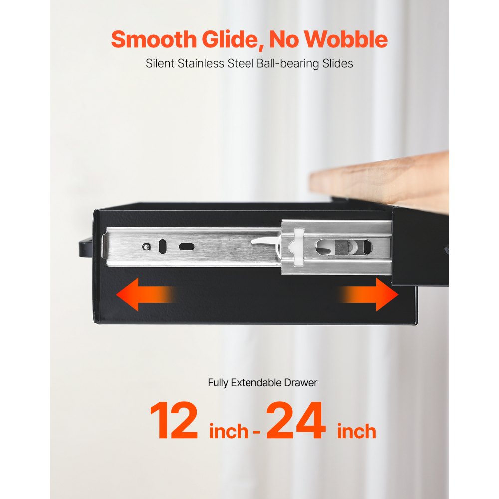 CT-1 - Durable 3" Under-Desk Organizer with Smooth Sliding Drawers