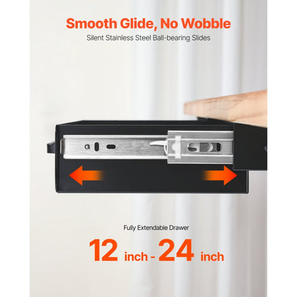 CT-1 - Durable 3" Under-Desk Organizer with Smooth Sliding Drawers