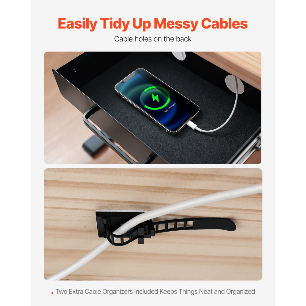 CT-1 - Durable 3" Under-Desk Organizer with Smooth Sliding Drawers