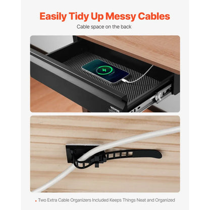 CT-4 - 16-inch Metal Under Desk Organizer with Cable Management