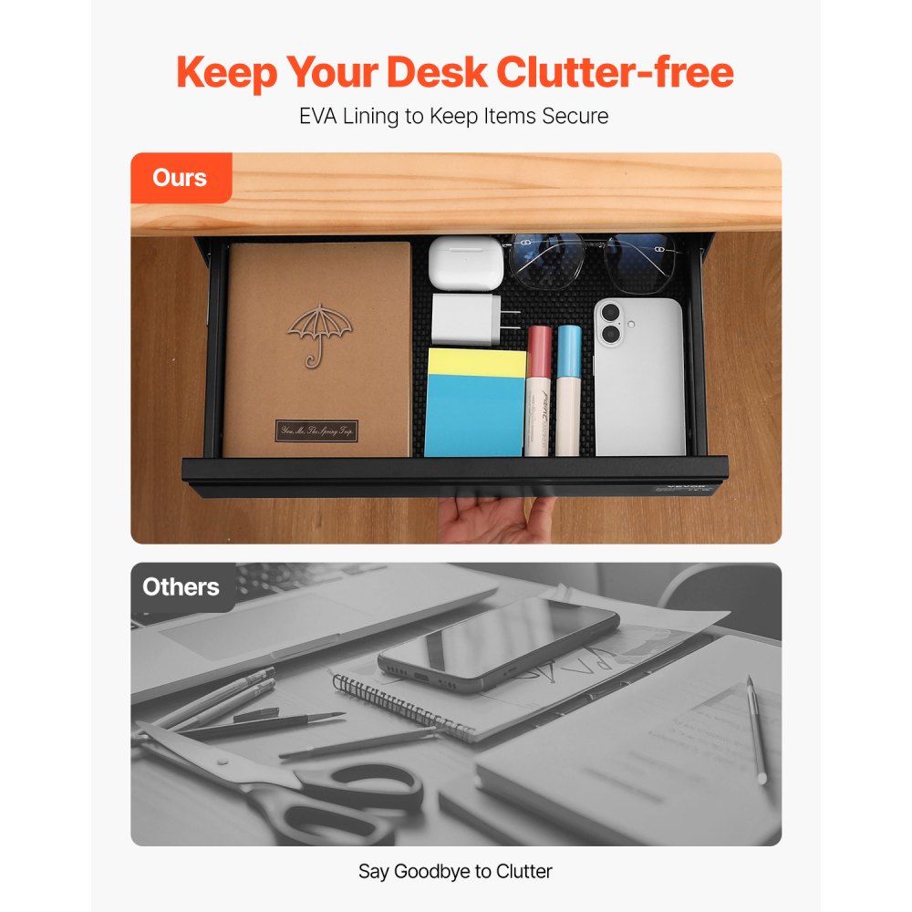 CT-4 - 16-inch Metal Under Desk Organizer with Cable Management